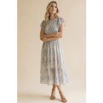 Round Neck with Back Neck Button Mesh Dress