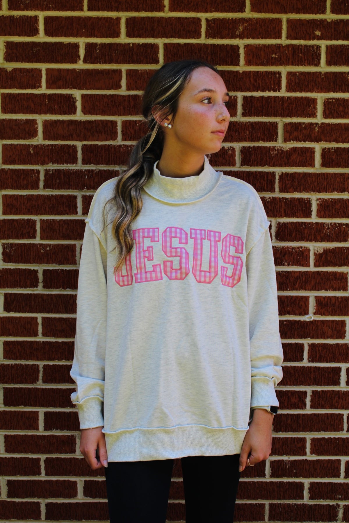 JESUS Mock Neck Sweatshirt