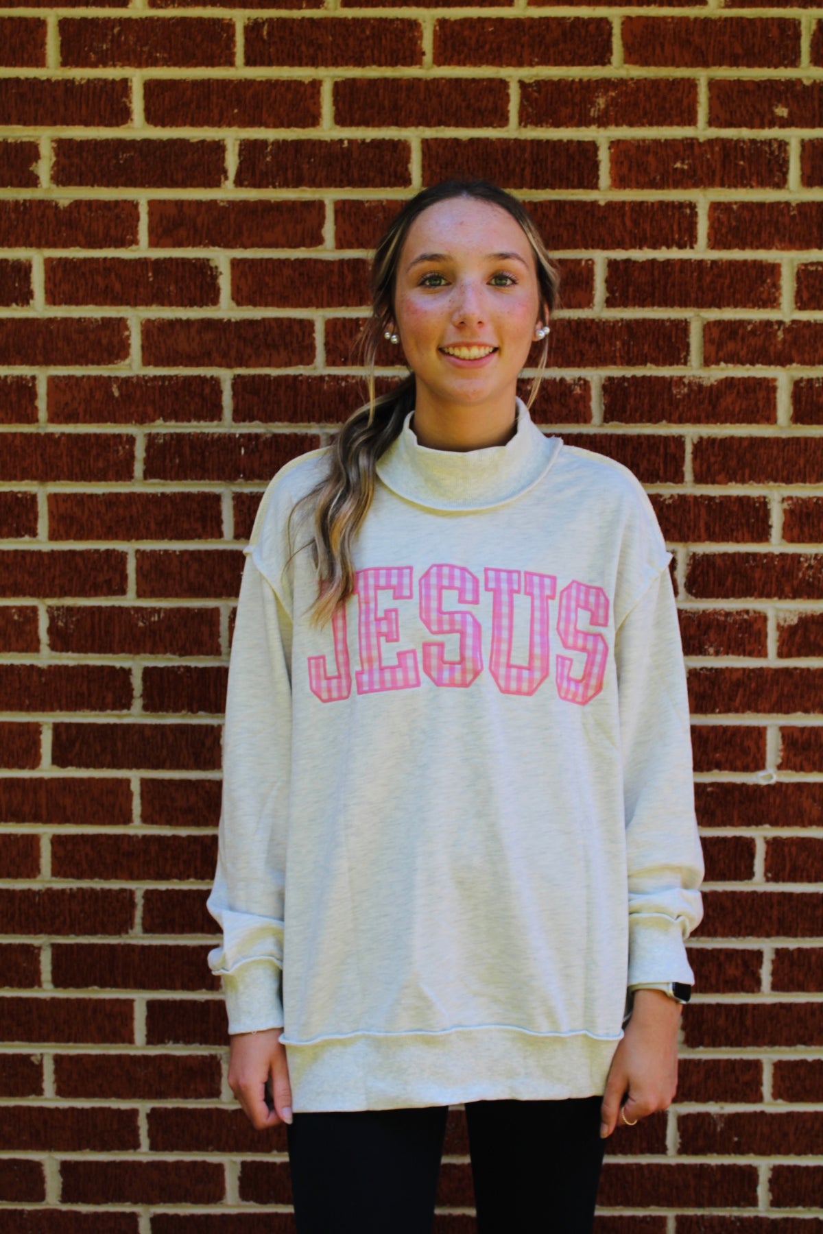 JESUS Mock Neck Sweatshirt