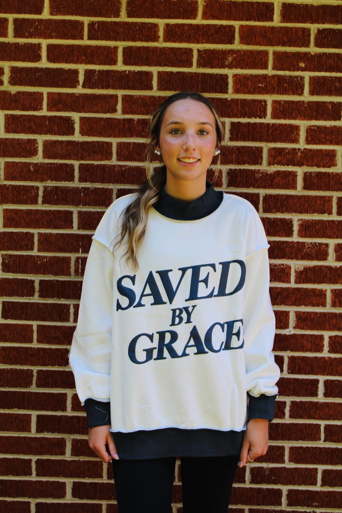 Saved by Grace Mock Neck Sweatshirt