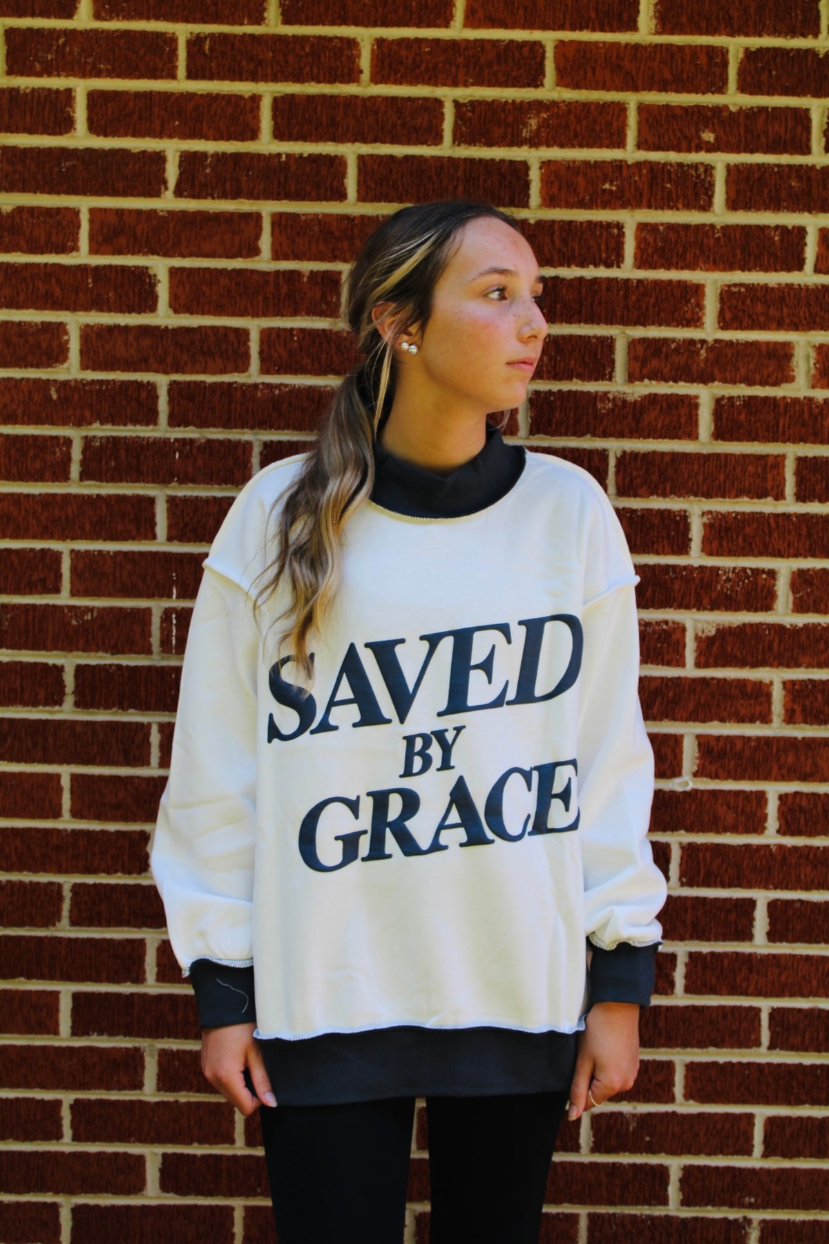 Saved by Grace Mock Neck Sweatshirt