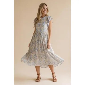 Round Neck with Back Neck Button Mesh Dress