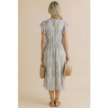 Round Neck with Back Neck Button Mesh Dress